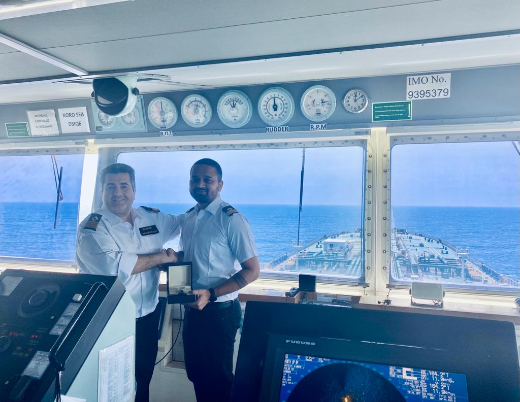 M/T Koro Sea  Long Service Award - 2/O Jaison Menezes